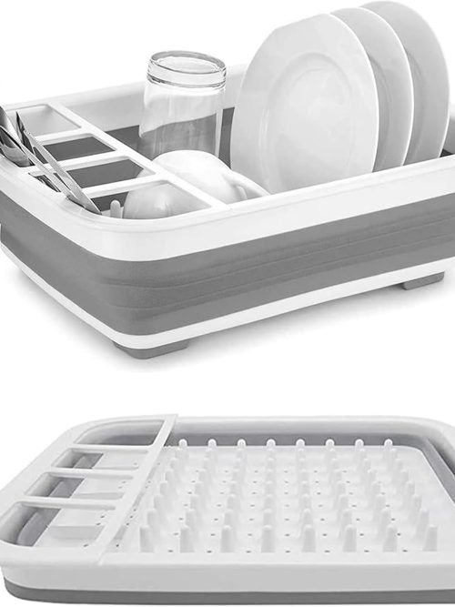 Drying Rack Kitchen, Dish Drying Rack, Dish Racks for Kitchen Counter, Dish Rack, Collapsible Dish Drying Rack—Suitable for Kitchens, motorhomes, Yachts, Campers (Off-White)