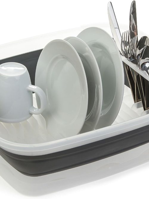 Collapsible Dish Rack with Drain Board, , Perfect For RV Sink, Camping Dish Tub